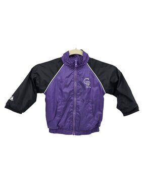 Vintage Majestic Colorado Rockies Child 24M Jacket Windbreaker Nylon Purple